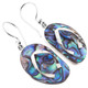 7/8" 925 Silver New Zealand Paua Abalone French Earrings
