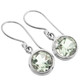 7/16" 925 Silver Prasiolite Round Green French Earrings