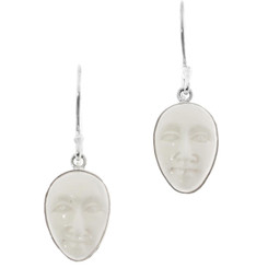 11/16" 925 Silver Bison Bone Sun Goddess French Earrings