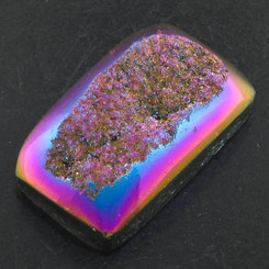 Cabochon Window Drusy 1 7/16"(36mm) Titanium Rainbow