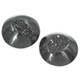 Cabochon Agate Druzy Pair Round 9/16"(15mm) Titanium Black