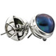 9/16" 925 Silver Blue Mabe Pearl Omega Post Earrings