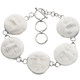 925 Silver Bison Bone Moonface Sun 8" Toggle Bracelet