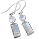 1" 925 Sterling Silver Moon Stone French Wires Earrings
