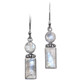 1" 925 Sterling Silver Moon Stone French Wires Earrings