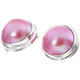 11/16" 925 Sterling Silver Pink Mabe Pearl Earrings