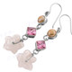 1 9/16" 925 Silver Rose Quartz Pink Quartz Pearl French Wires Earrings