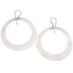 Oyster Mother Of Pearl Shell White French Wires Earrings