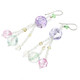1 15/16" 925 Silver Crushed Crystal French Wires Earrings