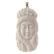 3 3/8" 925 Silver Bison Bone Carving Ethnic us Pendant