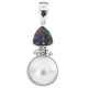 1 5/16" 925 Silver Mystic Topaz Mabe Pearl us Pendant