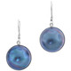 3/4" 925 Silver Blue Mabe Pearl French Hook Earrings