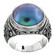 Bali Scrollwork South Pacific Blue Mabe Pearl 925 Sterling Silver Ring