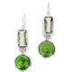 925 Silver Freshwater Coin Pearl Green Amethyst Earrings