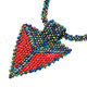 2mm Glass Seed Beads 18" Coral Red Peacock Necklace