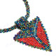 2mm Glass Seed Beads 18" Coral Red Peacock Necklace