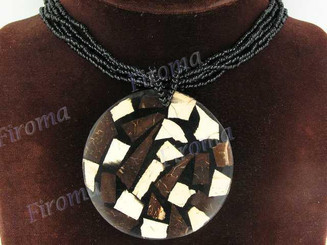 Coconut Wood Seed Beads 17" Black Necklace