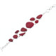 925 Sterling Silver Red Sponge Coral 5" Toggle Bracelet