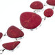 925 Sterling Silver Red Sponge Coral 5" Toggle Bracelet