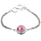 925 Silver Mabe Pearl Byzantine 7 1/2" Pink Chain Bracelet