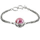 925 Silver Mabe Pearl Byzantine 7 1/2" Pink Chain Bracelet