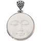 925 Silver Bison Bone Carved Moon Sun Goddess us Pendant