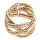 Glass Seed Beads 7" Beige Cuff Bracelet