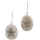 13/16" 925 Silver Fossil Sand Dollar French Wires Earrings