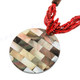 Mother Of Pearl 2mm Seed Beads Shell 17 1/2" Coral Red Necklace