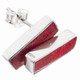 9/16" 925 Sterling Silver Red Sponge Oral Post Earrings