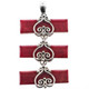 1 3/4" 925 Sterling Silver Red Sponge Coral us Drop Pendant