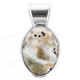 1 5/16" 925 Silver Jasper Oval Pendant