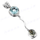 2 1/4" 925 Silver Blue Topaz Green Amethys Pendant
