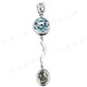 2 1/4" 925 Silver Blue Topaz Green Amethys Pendant