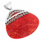 1 3/4" 925 Silver Red Coral Teardrop Pendant