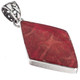 1 5/8" 925 Silver Red Sponge Coral Diamond us Pendant