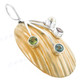 1 3/4" 925 Silver Topaz Peridot Amethyst Shell White Pendant