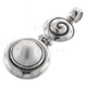 1 7/8" 925 Silver White Mabe Pendant