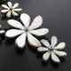 Mother Of Pearl Rope Flower Shell us 18" Blacklip Necklace