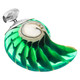 2 11/16" 925 Sterling Silver Nautilus Shell Green Pendant