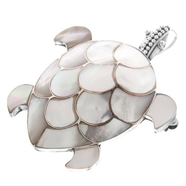 925 Silver White Mother Of Pearl Shell us Pendant Brooch