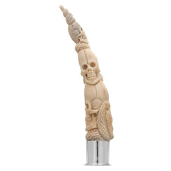 3 3/4" 925 Silver Deer Antler Skull Snake us Tamper