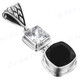 1 5/8" 925 Silver Onyx White Quartz Pendant