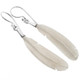 Feather Bison Bone Hand Carving 925 Silver Earrings, 1 5/8"