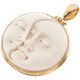 925 Silver 24k Gold Plated Bison Bone Moon Sun us Pendant