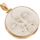 925 Silver 24k Gold Plated Bison Bone Moon Sun us Pendant
