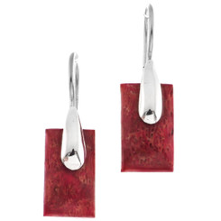 9/16" 925 Silver Red Coral Earrings