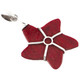 1 3/4" 925 Sterling Silver Red Coral Star Starfish Pendant