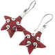 7/8" 925 Sterling Silver Red Coral Starfish Earrings