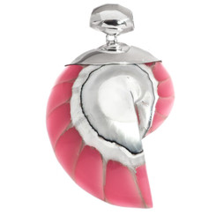 2 3/8" 925 Sterling Silver Nautilus Shell Pink Pendant